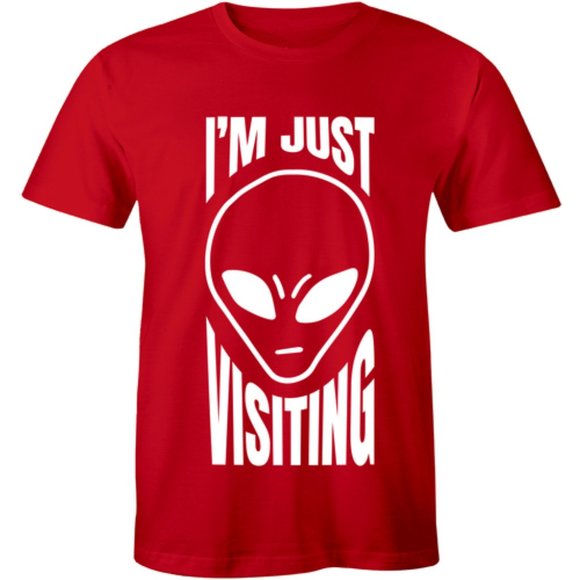 Half It Other - I'm Just Visiting Funny Alien UFO Mens Tee T-shirt Half It Other - I'm Just Visiting Funny Alien UFO Mens Tee T-shirt